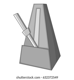 Metronome icon in monochrome style isolated on white background vector illustration