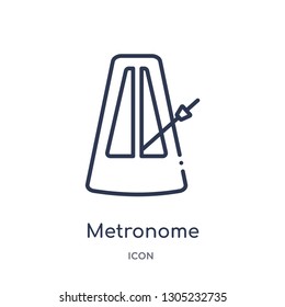 metronome icon from music outline collection. Thin line metronome icon isolated on white background.