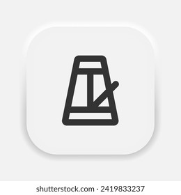 Metronome icon in neumorphism style. Rhythm beat instrument for musicians. Vector EPS 10