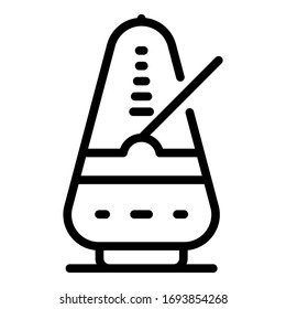 Metronome icon. Outline metronome vector icon for web design isolated on white background