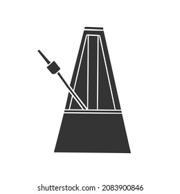 Metronome Icon Silhouette Illustration. Music Time Speed Vector Graphic Pictogram Symbol Clip Art. Doodle Sketch Black Sign.
