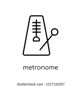 metronome icon. Trendy modern flat linear vector metronome icon on white background from thin line Music collection, outline vector illustration