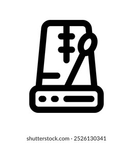 ícone do metrônomo. ícone da linha de vetor para o seu design de site, celular, apresentação e logotipo.