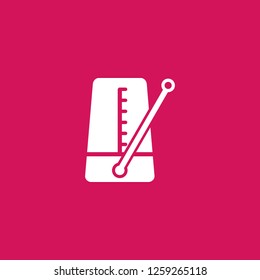metronome icon vector. metronome sign on pink background. metronome icon for web and app