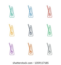 metronome icon white background. Editable line metronome icon from music. Trendy metronome icon for web and mobile.