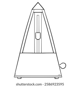 metronome illustration hand drawn outline vector