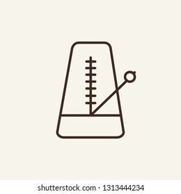 Metronome line icon. Rhythmometer  on white background. Instrument concept. Vector illustration can be used for topics like music, device