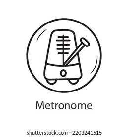 Metronome Outline Icon Design illustration. Music Symbol on White background EPS 10 File