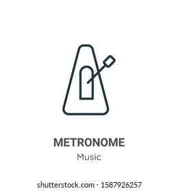 Metronome outline vector icon. Thin line black metronome icon, flat vector simple element illustration from editable music concept isolated on white background