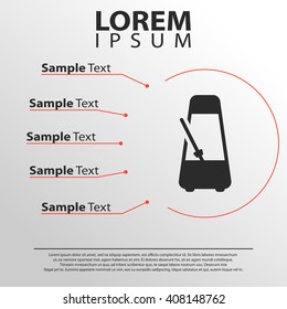 metronome with pendulum icon. infographics template