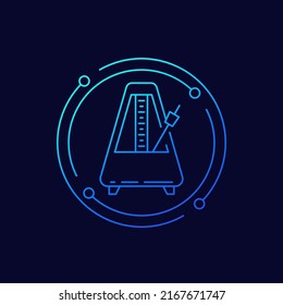 metronomo con icono de péndulo, diseño lineal