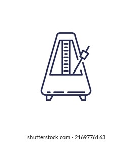 metronome with pendulum line icon
