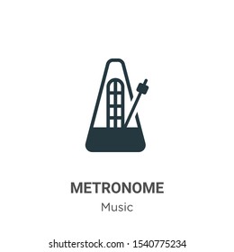 Metronome vector icon on white background. Flat vector metronome icon symbol sign from modern music collection for mobile concept and web apps design.