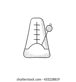 Metronome vector sketch icon isolated on background. Hand drawn Metronome icon. Metronome sketch icon for infographic, website or app.