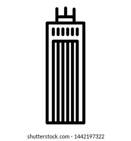 Metropolis building icon. Outline metropolis building vector icon for web design isolated on white background