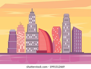 metropolis buildings cityscape urban scene