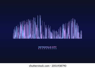 Metropolis City of Light Sound wave stripe lines colorful equalizer Background