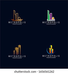 Metropolis City Logo Design Vector Template
