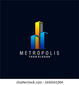 Metropolis City Logo Design Vector Template