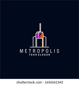 Metropolis City Logo Design Vector Template