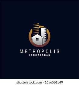 Plantilla de vectores de diseño de logotipos de ciudades de Metrópolis