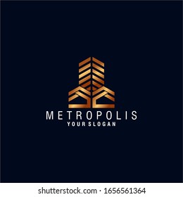 Metropolis City Logo Design Vector Template
