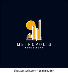 Metropolis City Logo Design Vector Template