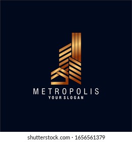 Metropolis City Logo Design Vector Template