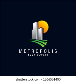 Plantilla de vectores de diseño de logotipos de ciudades de Metrópolis