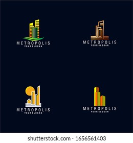 Metropolis City Logo Design Vector Template