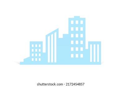 Metropolis Cityscape Modern Downtown Landscape Exterior Realistic 3d Icon Vector Illustration. Panoramic Residential Apartment Silhouette Downtown Building Neighborhood Urban Landmark Capital Center