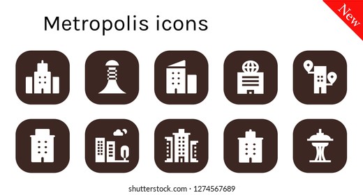  metropolis icon set. 10 filled metropolis icons. Simple modern icons about  - Building, 