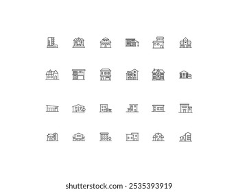 Metropolis icon set, design, vector illustration