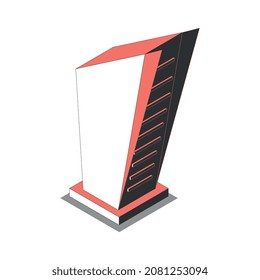 Composición isométrica metropolitana con imagen aislada de ilustraciones abstractas del vector de construcción