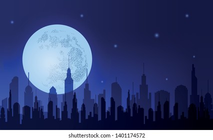 夜景 月 のイラスト素材 画像 ベクター画像 Shutterstock