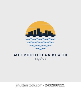 metropolitan beach logo vector illustration design