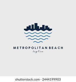 diseño de Ilustración vectorial de logotipo de playa metropolitana