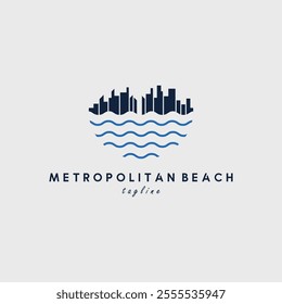 metropolitan beach logo vector illustration design