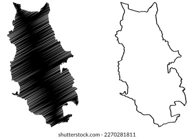 Metropolitan Borough of Bury (United Kingdom of Great Britain and Northern Ireland, Metropolitan and ceremonial county Greater Manchester, England) map vector illustration, scribble sketch map