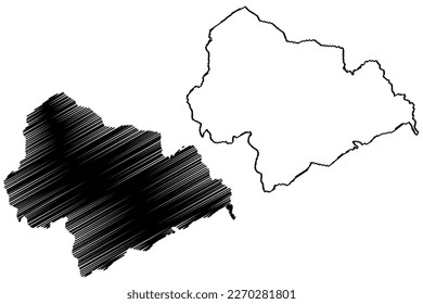 Metropolitan borough of Calderdale (United Kingdom of Great Britain and Northern Ireland, Metropolitan and ceremonial county West Yorkshire, England) map vector illustration, scribble sketch map