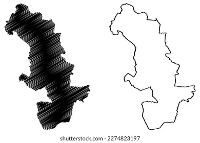 Metropolitan Borough of Knowsley (United Kingdom of Great Britain and Northern Ireland, Metropolitan and ceremonial county Merseyside, England) map vector illustration, scribble sketch map