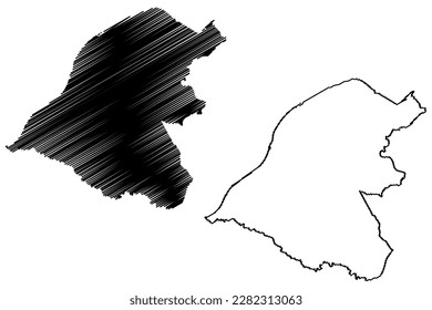 Metropolitan Borough of Trafford (United Kingdom of Great Britain and Northern Ireland, Metropolitan and ceremonial county Greater Manchester, England) map vector illustration, scribble sketch map