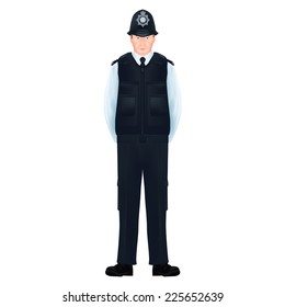 Metropolitan British Police Officer Realistic, Detailed, Vector Illustration