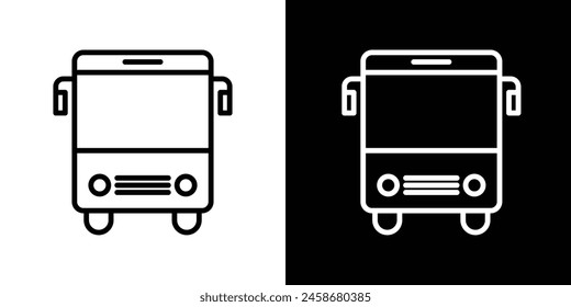 Metropolitan Bus Icon Set. Public transit vector symbol. City bus and commuter service sign.