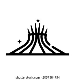 Metropolitan Cathedral, Brazil Landmark icon vector illustration