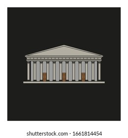 Metropolitan Cathedral of Buenos Aires in Argentina. vector icon