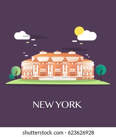 The Metropolitan Museum.Vector Illustration.