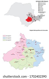 Metropolitan Region of Sorocaba administrative vector map