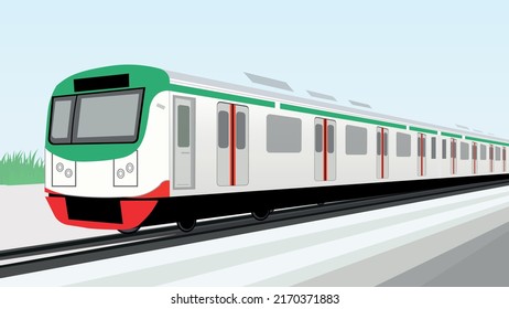 Metrorail in Dhaka Bangladesh vector illustration