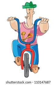 metrosexual person riding bicycle